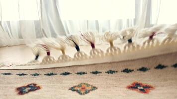 carpet texture background on wooden floor with copy space video