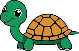 Playful Cartoon Turtle, A Bright and Joyful Character vector