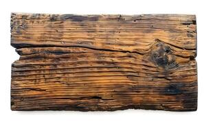 Rustic Weathered Wooden Plank Background Isolated on White photo