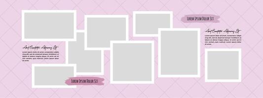 Moodboard photo frames set text space vector