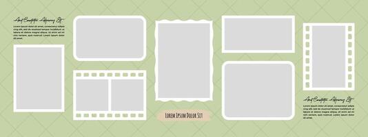 Photo grid layout abstract photo frames template vector