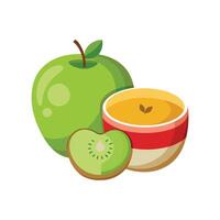 Refreshing Apple Kiwi Puree for Snacks vector