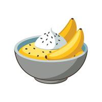 Nutritious Banana Chia Mash with Yogurt vector