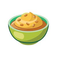 Healthy Banana Nut Butter Mash for Babies vector