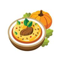 Nutritious Buckwheat Pumpkin Mash for Babies vector