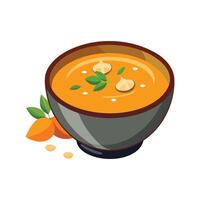 Delicious Butternut Squash Soup on White vector