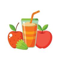 Fresh Carrot Apple Juice for Refreshing Drink vector