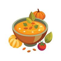 Nutritious Carrot Pumpkin Soup for Healthy Eating vector