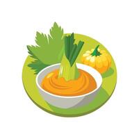 Nutritious Celery Pumpkin Puree for Babies vector