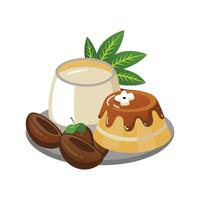 Nutritious Coconut Milk Date Pudding on Clean White vector