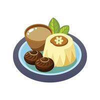 Nutritious Coconut Milk Date Pudding for Sweets vector