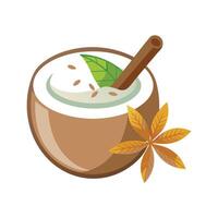 Delicious Coconut Yogurt with Cinnamon vector