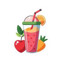 Refreshing Fruit Smoothie for Healthy Drinks vector
