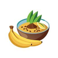 Nutritious Flaxseed Banana Mash for Health vector