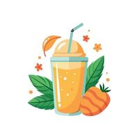 Nutritious Mango Oat Milk Smoothie vector