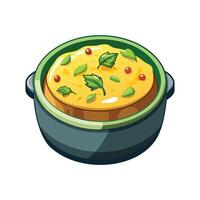 Nutritious Mashed Baked Zucchini with Cheese. vector