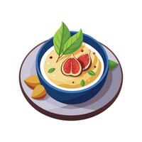 Nutritious Mashed Fig Oats for Breakfast vector