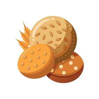 Healthy Mashed Oats Flaxseed Bites for Snacks vector