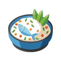 Nutritious Mashed Sardines Rice for Meals vector