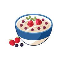 Nutritious Oat Milk Berries Mash for Drinks vector