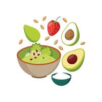 Nutritious Oats Avocado Blends for Snacks vector