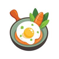 Nutritious Poached Egg Carrot Mash for Babies vector