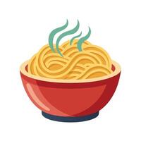 Delicious Soft Cooked Noodles for Meals vector