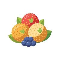 Tasty Soft Quinoa Fruit Bites for Snacks vector