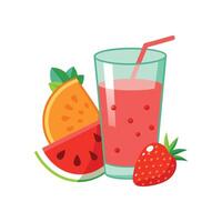Nutritious Watermelon Strawberry Juice for Drinks vector
