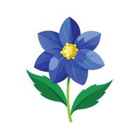 Vibrant Blue Delphinium Plant in Bloom vector