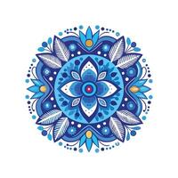 Charming Bohemian Blue Plant Design vector