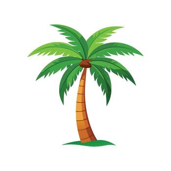 Lush Coconut Palm Tree in Relaxing Environment vector