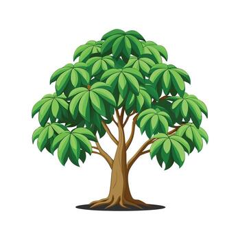 hermosa Schefflera enano paraguas árbol agregando encanto vector