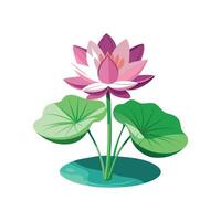 Stylish Nymphaea Lotus Plant vector