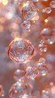 Abstract Glowing Bubbles with Bokeh Effect in Warm Tones photo