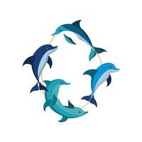 Charming String of Dolphins for Home Decoration vector