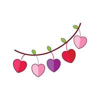 Elegant String of Hearts for Nature Art vector