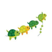 Elegant String of Turtles for Unique Designs vector