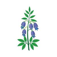 Stylish Aconitum Flower Artistic Design vector