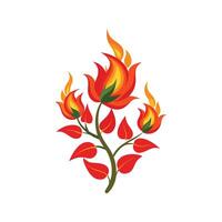 Elegant Flame Vine Plant Design vector