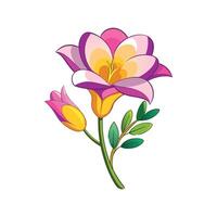 Elegant Freesia Flower with Striking Appearance vector