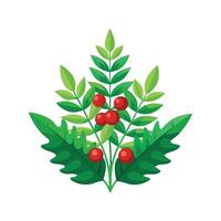Charming Holly Fern with Colorful Blooms vector