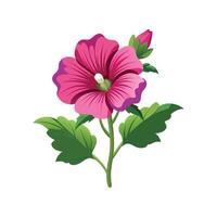 Stylish Hollyhock Plant Artwork vector