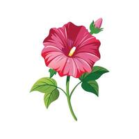 Elegant Hollyhock Flower Design with Bright Colors vector