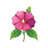 Elegant Hollyhock Flower Design with Colorful Blooms vector