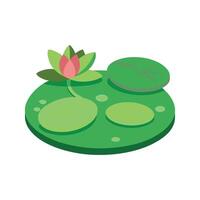 Elegant Lily Pad Flower Design with Unique Blooms vector
