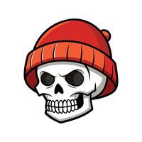 Stylish Skullcap for Unique Floral Illustrations vector