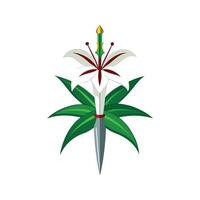 Stylish Sword Lily for Unique Floral Illustrations vector
