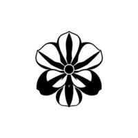 Symmetrical, Stylized Black and White Floral with Precise Lines and High Contrast, Isolated on White, Artistic Illustration. vector