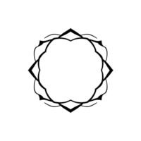 Elegant Black and White Geometric MandalaLike with OrganicShaped Petals and Sharp, Angular Points, Centered on White Background. vector